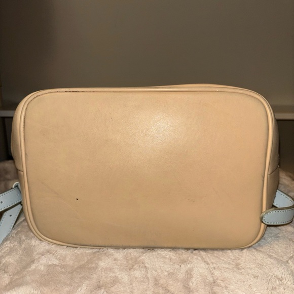 Spartina 449 Beige and Light Blue Paisley Canvas Drawstring Backpack - Picture 9 of 9